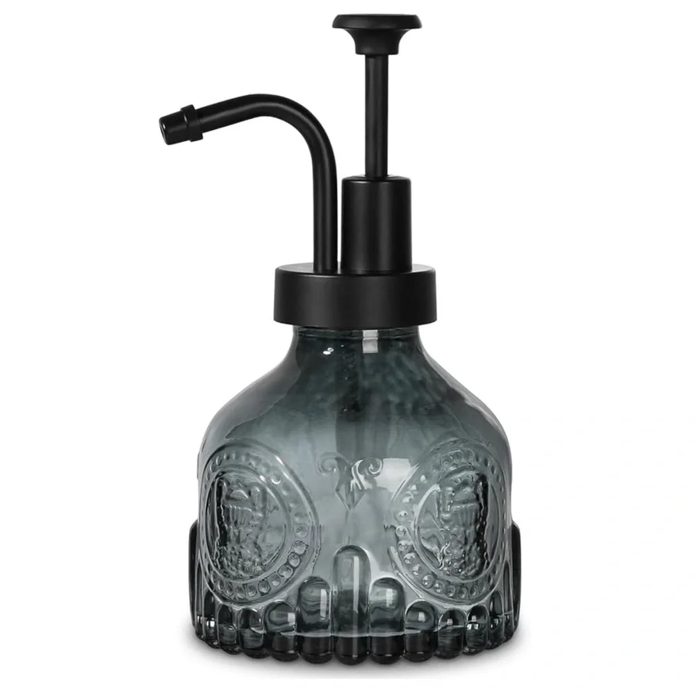 Black and Gray Goth Glass Soap Dispenser‎